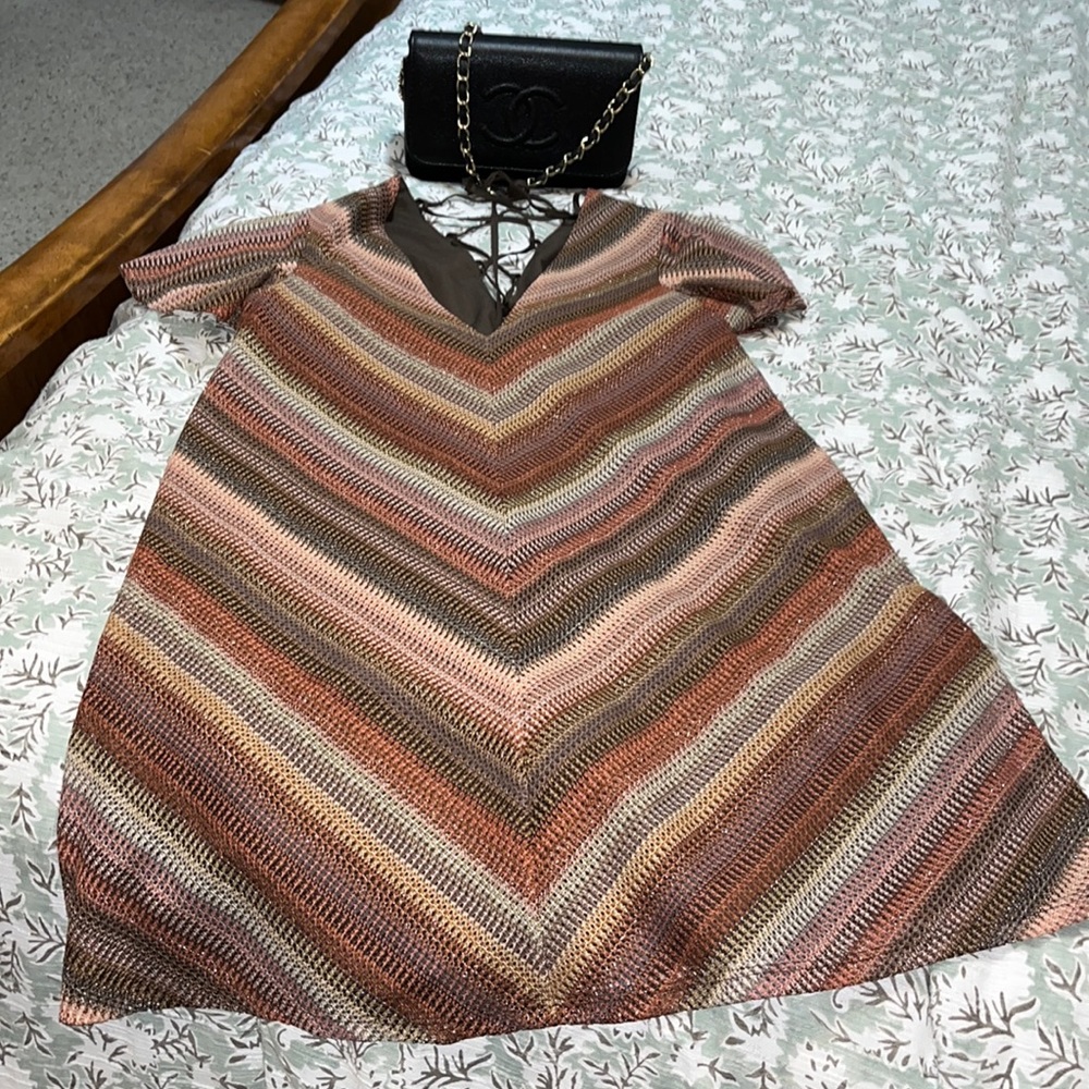 NWT BCBG dress medium double lined crotchet style